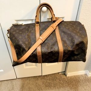 Louis Vuitton Monogram Keepall Bandouliere 50 Boston Bag